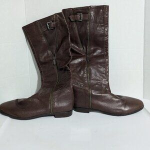 Calvin Klein size 6 Catherine brown leather riding boots NWT